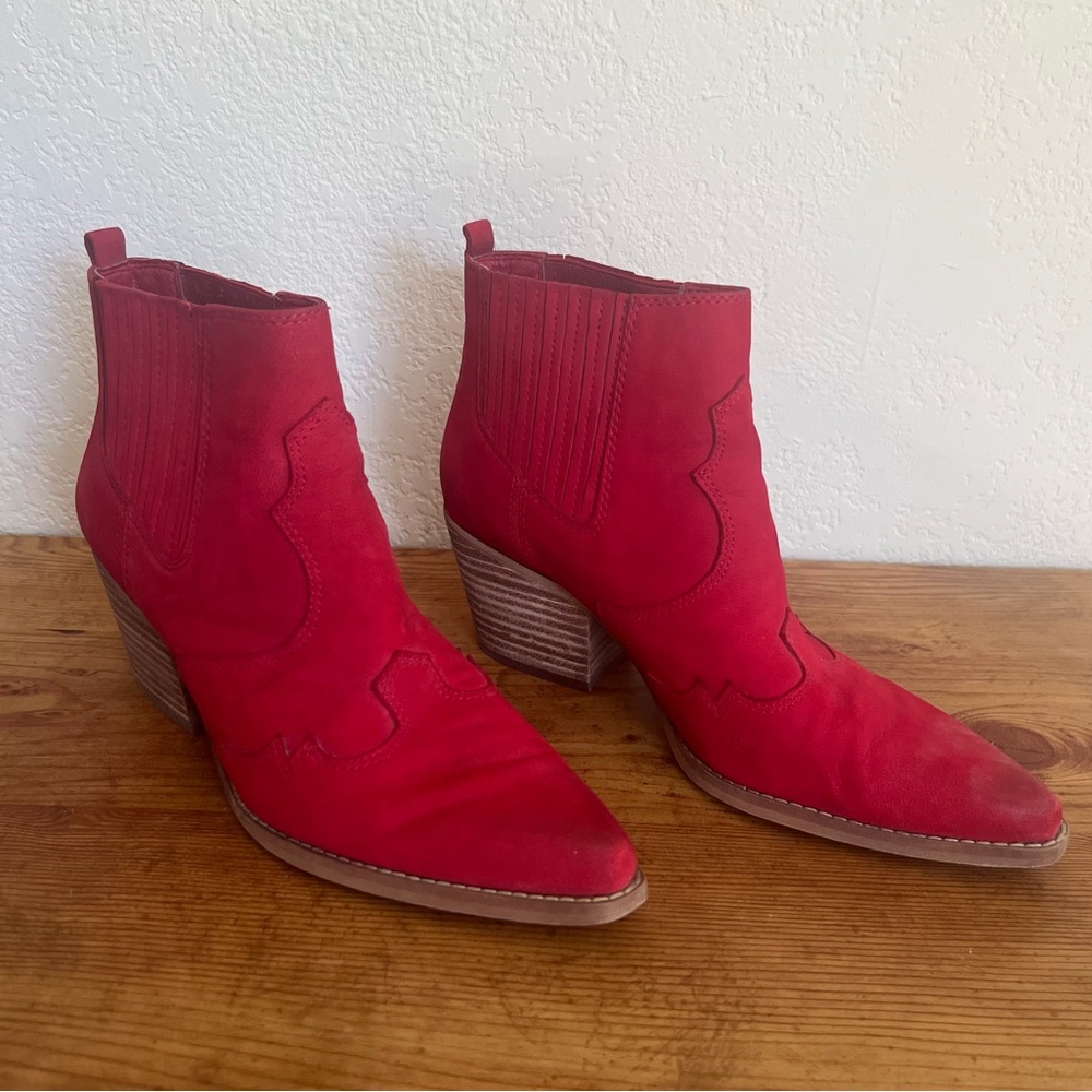 Sam Edelman Red Ankle Booties Size 8